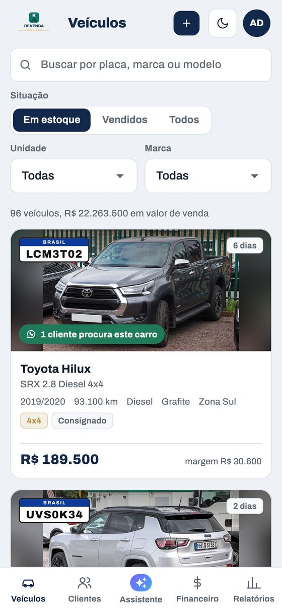 Estoque no celular
